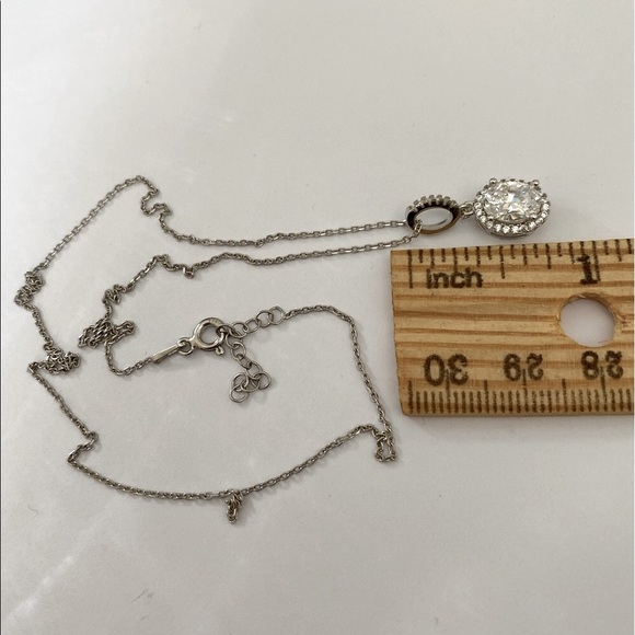 925 silver oval cz stones necklace - Picture 5 of 6